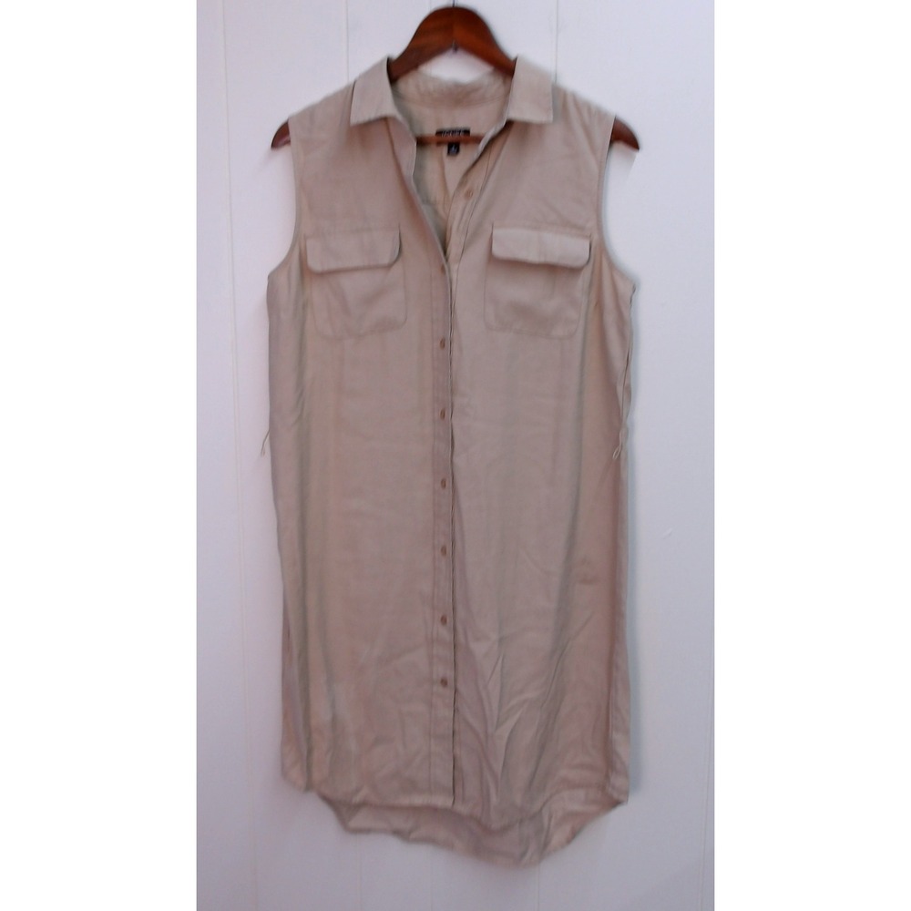 Jones New York Women's‎ Beige Collared Button Down Casual Dress Size 8 /#9075